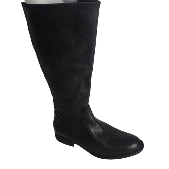 Born Boots Womens Size 9.5 Black Leather Knee High Wide Calf Riding Zip F71009 - Picture 9 of 13